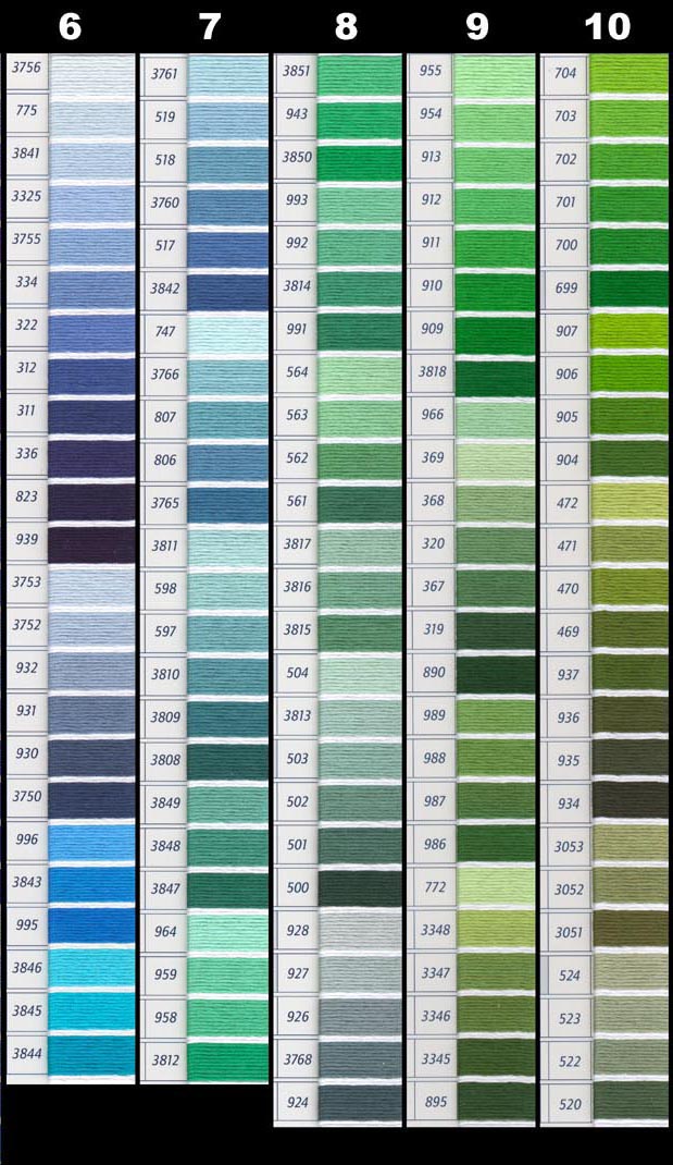 Cross Stitch String Color Chart