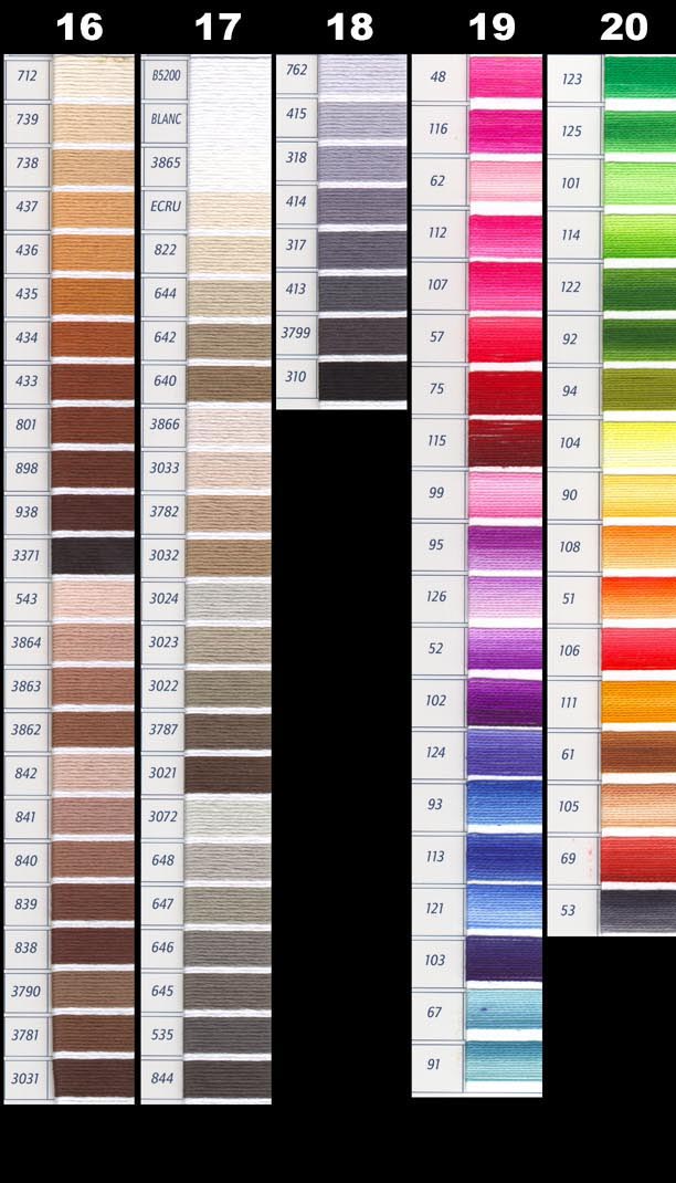 Cross Stitch String Color Chart