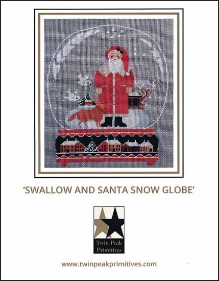 Swallow And Santa Snow Globe - Click Image to Close