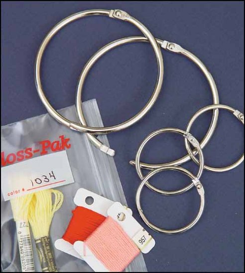 1 1/2" Rings, Pack of 6 for Floss Organizers - Click Image to Close