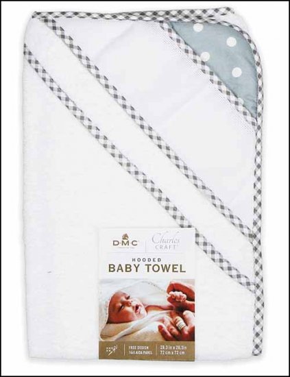 Grey Polka Dot Hooded Baby Bath Towel - Click Image to Close