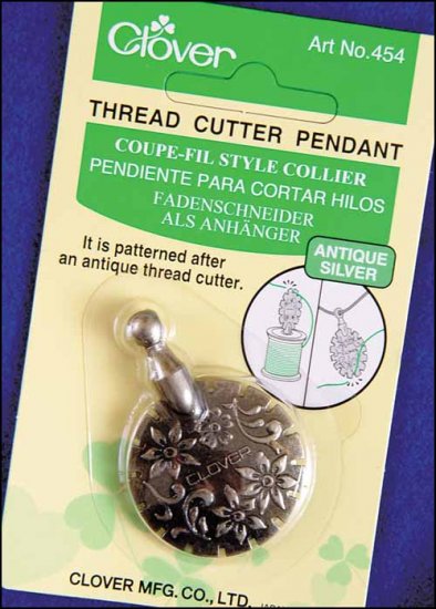 Antique Silver Thread Cutter Pendant - Click Image to Close