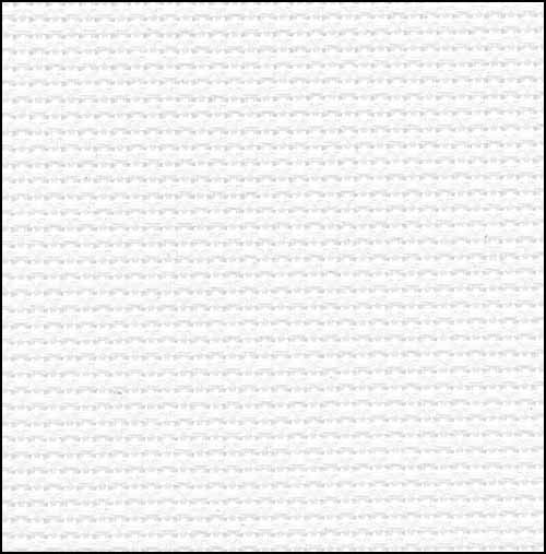 White/Silver Aida 16, 38"x 35", Fabric Flair - Click Image to Close