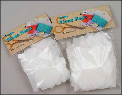 Large Floss Keys. Pack of 100 Bobbins and Stickers - Click Image to Close