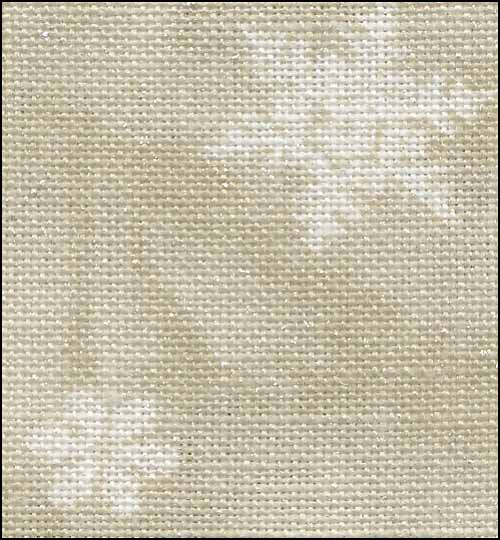 Neutral (Ecru) with White Snowflakes on Silver 28ct Linen - Click Image to Close