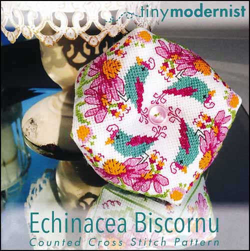 Echinacea Flower Biscornu - Click Image to Close