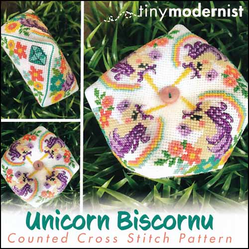 Unicorn Biscornu - Click Image to Close