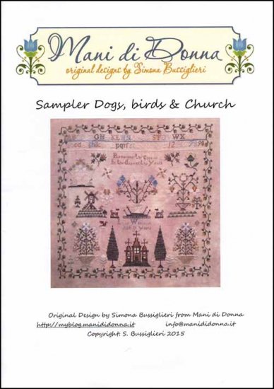 Sampler Dogs, Birds & Church - Click Image to Close