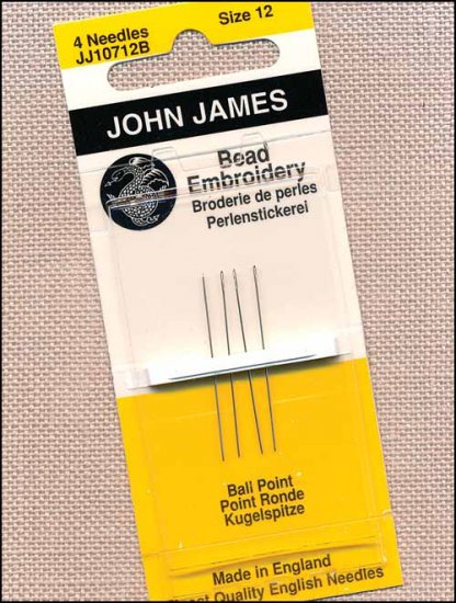 JJ Short Beading. Short beading needle sz 12 - Click Image to Close