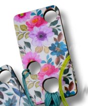 (image for) Pink Florals Wooden Floss Drops, pack of 6