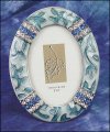 Blue Enamel Oval 2" x 3" Decorative Frame