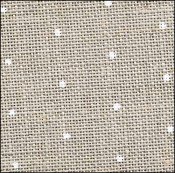 Mini Dots Raw Linen w/White Dots Cashel Linen