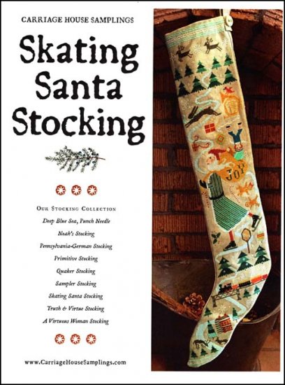 Skating Santa Stocking - Click Image to Close