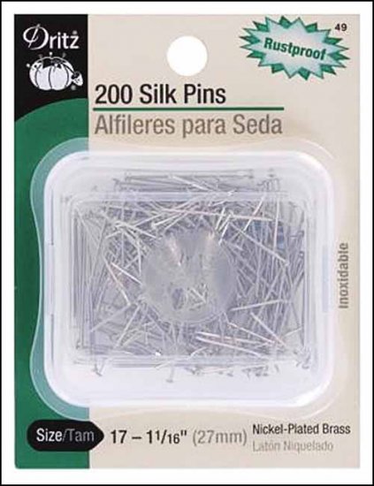 Silk Pins, Size 17, pack of 200 - Click Image to Close