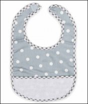 Grey Polka Dot Baby Bib