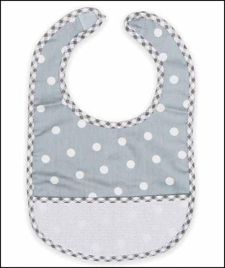 Grey Polka Dot Baby Bib - Click Image to Close