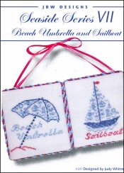 Seaside Series 7: Beach Umbrella & Sailboat