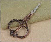 Victorian Embroidery Scissors, Red Bronze Handles