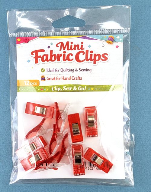 (image for) Red Mini Fabric Clips, pack of 12 - Click Image to Close