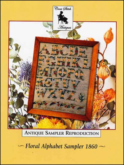 Floral Alphabet Sampler 1860 - Click Image to Close