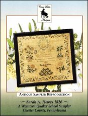 (image for) Sarah Hewes 1826 - Westtown Quaker Sampler