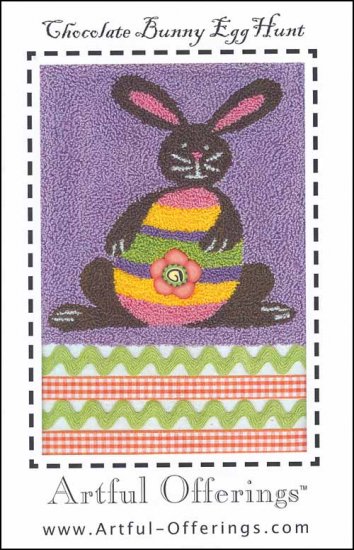 Chocolate Bunny Egg Hunt Punchneedle Pattern - Click Image to Close