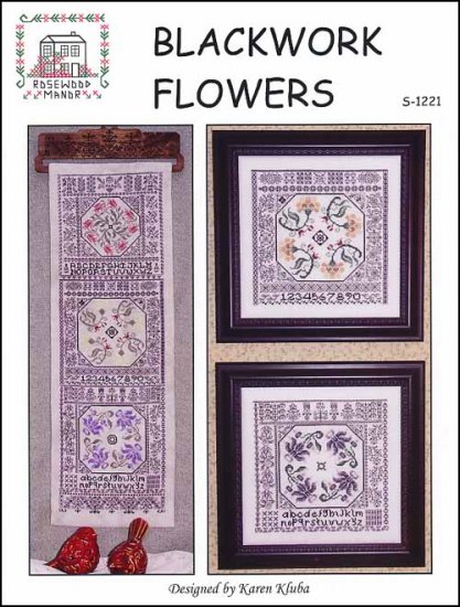 Blackwork Flowers - Click Image to Close