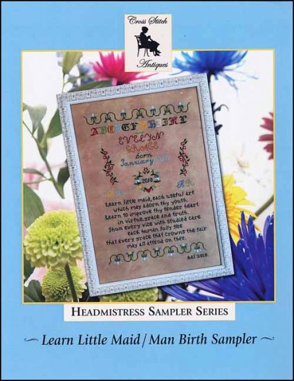 Learn Little Maid/ Man Birth Sampler - Click Image to Close