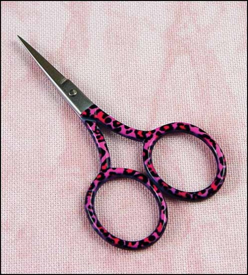 Pink Leopard Embroidery Scissors - Click Image to Close