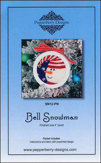 Bell Snowman Punchneedle Pattern - Click Image to Close