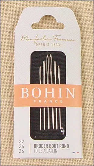 Bohin Tapestry Needles, sizes 22, 24, 26 - Click Image to Close