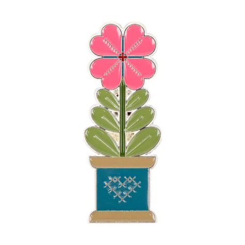 (image for) Quilty Flower Enamel Needle Minder - Click Image to Close