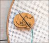 (image for) Sleeping Cat Wood Needle Minder