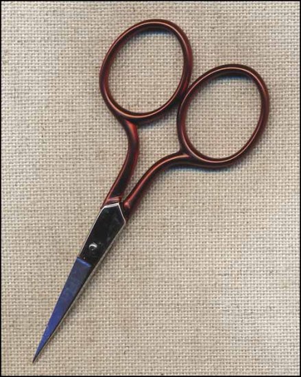 Bohin 3½" Red Soft Touch Embroidery Scissors - Click Image to Close