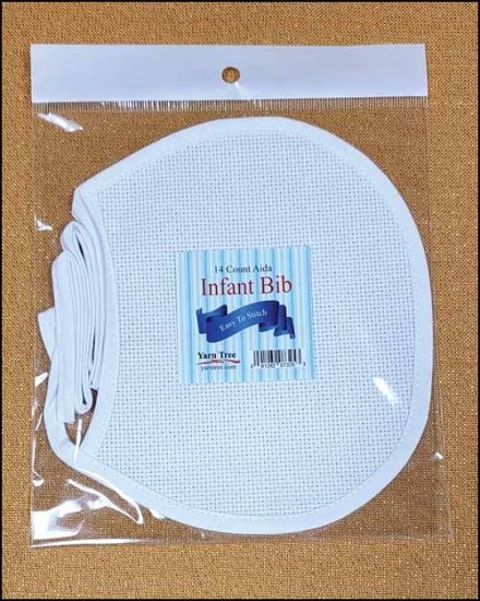 Infant Bib White with White Trim - Click Image to Close