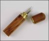 Medium Brown Wood Needle Case with Brass