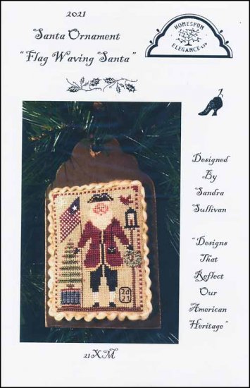 2021 Santa Ornament: Flag Waving Santa - Click Image to Close