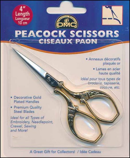 Peacock 4" Embroidery Scissors - Click Image to Close