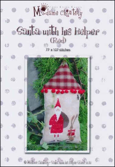 Santa With His Helper - Red - Click Image to Close
