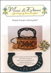 Black Flowers Sewing Box