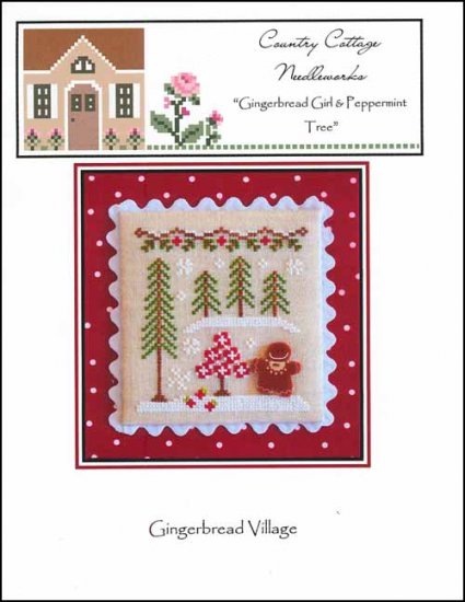 Gingerbread Village: Gingerbread Girl & Peppermint Tree - Click Image to Close