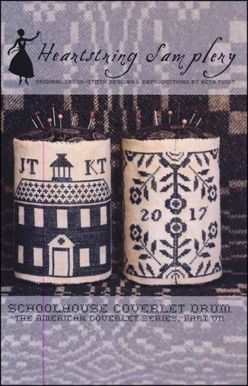 Schoolhouse Coverlet Pin Drum - Click Image to Close