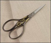 Marquis 4¼" Pewter Embroidery Scissors with Gold Filagree