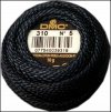 DMC Pearl Cotton, 310 Black, Size 5 Balls