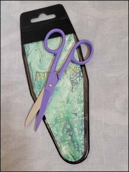 Bohin Purple Epoxy 4.5" Embroidery Scissors - Click Image to Close