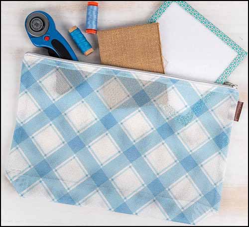 Bluebell Plaid Project Bag - Click Image to Close