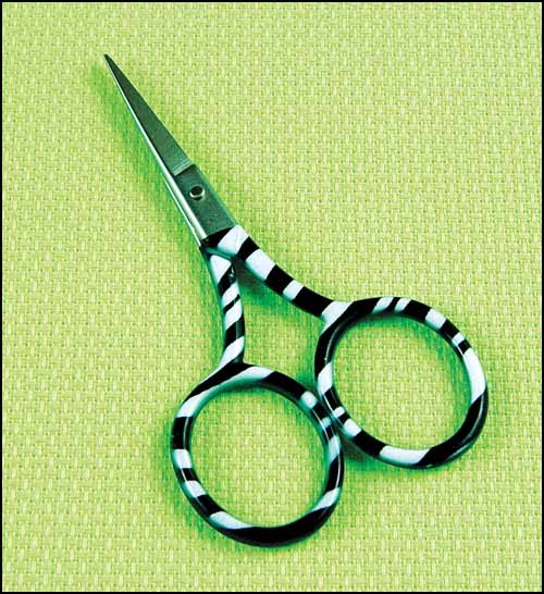 Zebra Black & White Embroidery Scissors - Click Image to Close