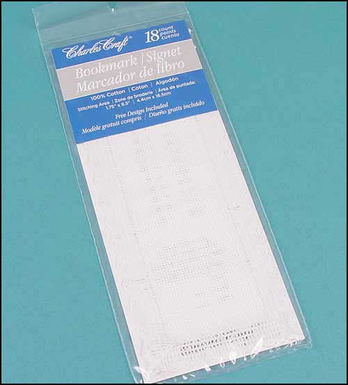 (image for) White Aida 18 Bookmark with Lace - Click Image to Close