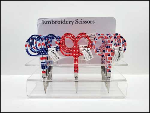 Stars and Stripes Embroidery Scissors 6340-82 Display Unit - Click Image to Close