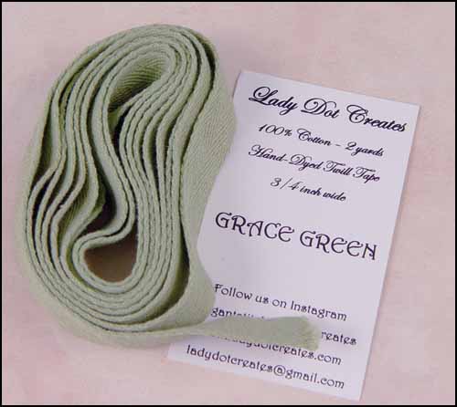Grace Green Twill Tape 3/4" wide - Click Image to Close